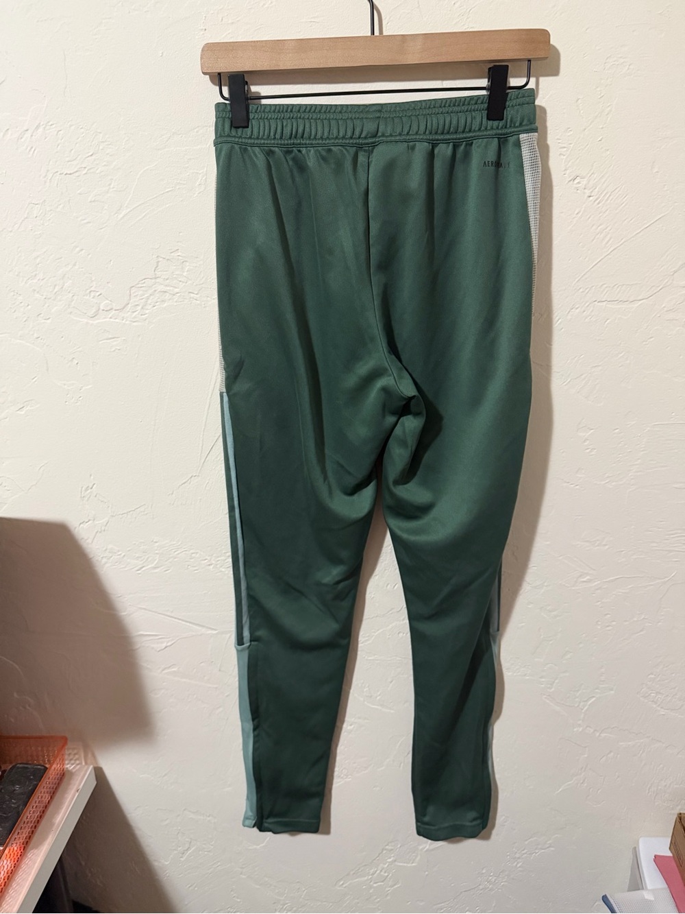 Adidas Men’s Green Track Pants with Side Stripes - Picture 2 of 4